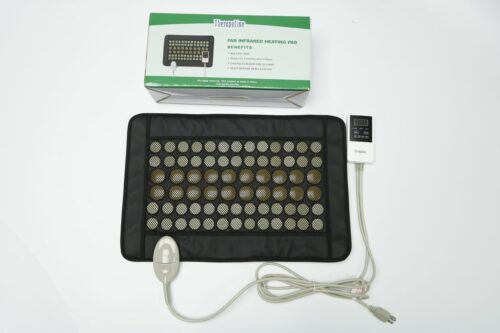 TherapyLine Far Infrared Heat Pad for Back Pain Relief, Natural Jade&Tourmaline Heating Pad with CE Certification Smart Controller, Memory Function,Auto-shut, Timing&6 Temp Setting Small Pro (23.5”X16”)