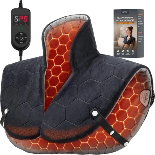 UTK  30s Fast Far Infrared Heating Pad for Neck, Shoulders and Back, 6X Deeper Heat Therapy