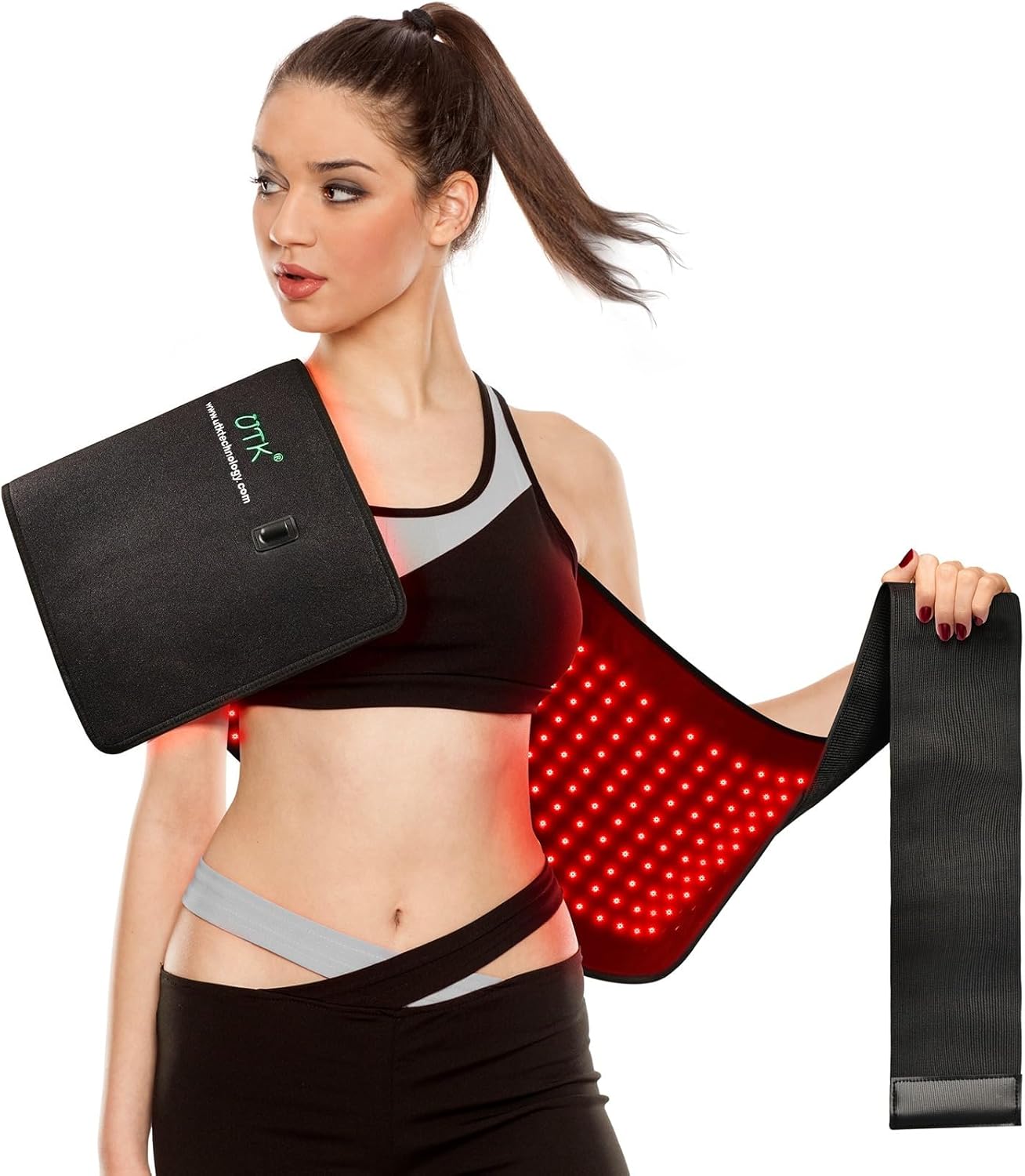 UTK 36" x 11" Blue & Red Light Therapy for Body, 330 LEDs Extra Large Near Infrared Light Therapy Pad, 470nm & 660nm & 850nm - Image 3